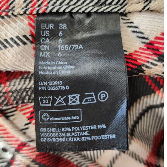 H&M Women's Plaid High Rise Ankle Pants Size 6 - Picture 6 of 7